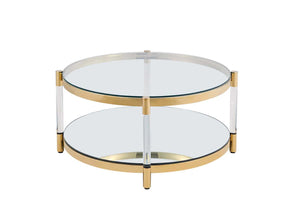 Ryder Glass Top Coffee Table - Gold