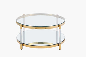 Ryder Glass Top Coffee Table - Silver