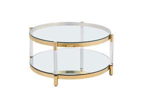 Ryder Glass Top Coffee Table - Gold