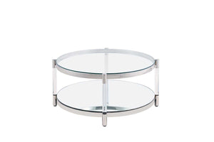 Ryder Glass Top Coffee Table - Silver