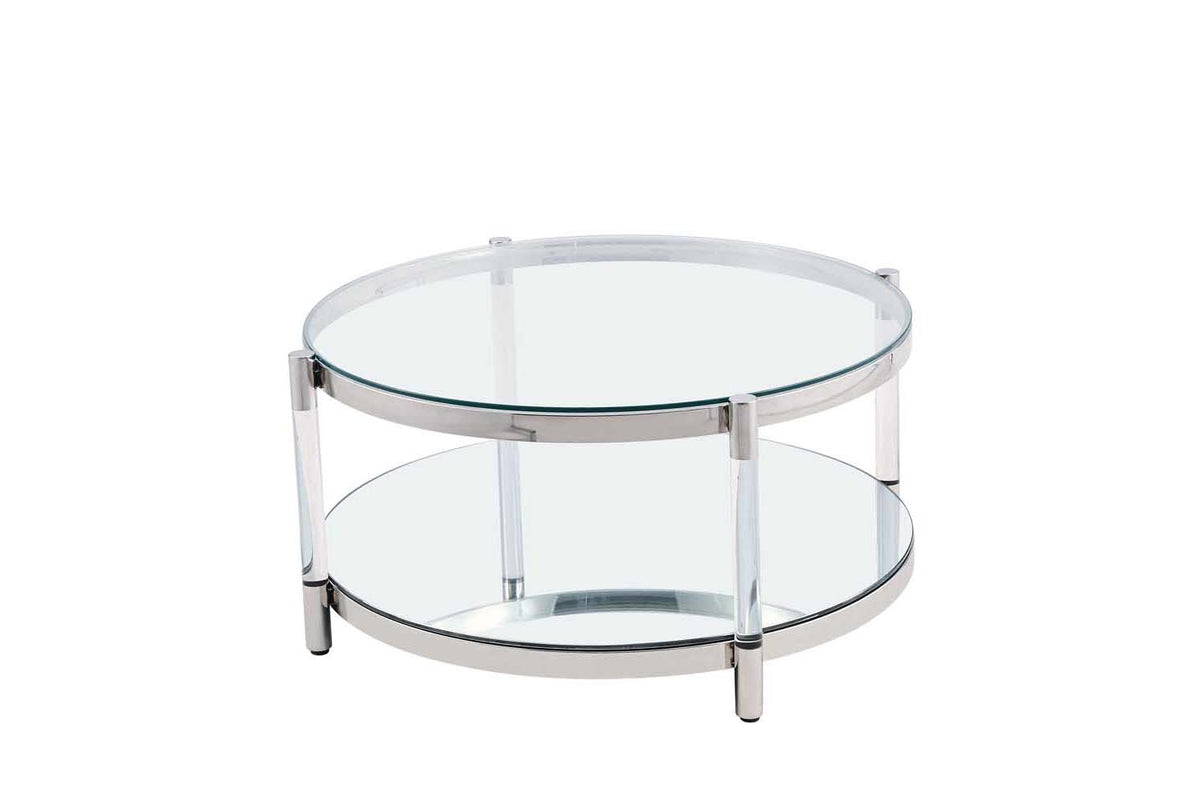 Ryder Glass Top Coffee Table - Gold