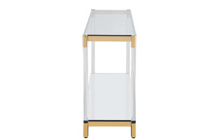 Ryder Glass Top Console Table - Gold