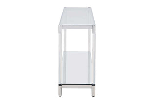 Ryder Glass Top Console Table - Silver