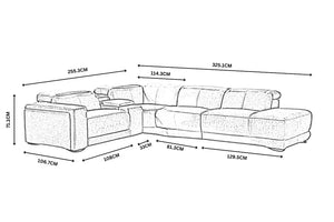Sadie Fabric Corner Lounge size draft