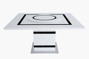 Tahana Marble Square Dining Table - White