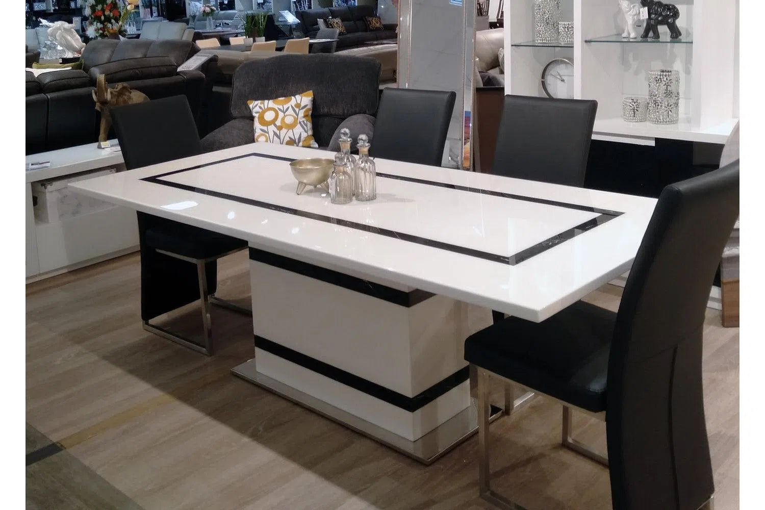 Tahana Marble Rectangle Dining Table-Adore Home Living
