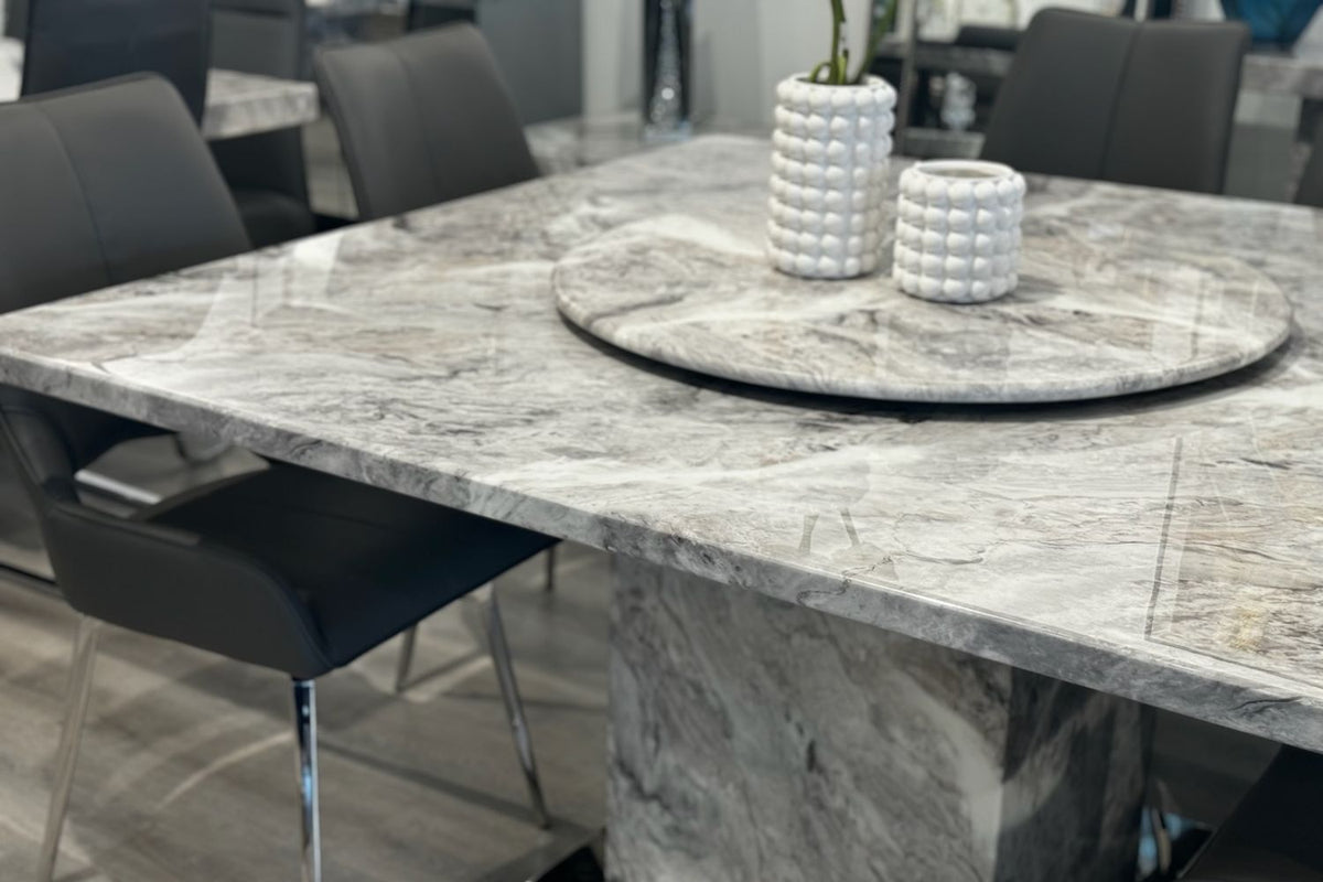 Tahana Marble Square Dining Table - Space Grey