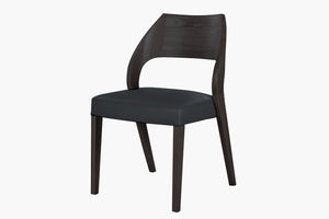 Unai Leather Dining Chair - Black+ Black