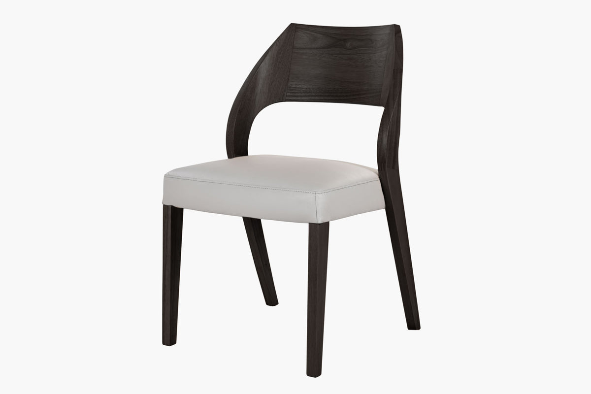 Unai Leather Dining Chair - Black+ Grey