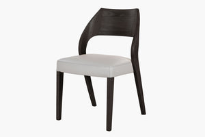 Unai Leather Dining Chair - Black+ Grey