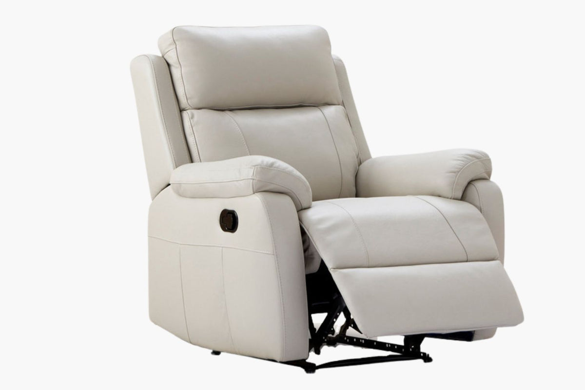 Venice Leather Recliner Armchair - Latte