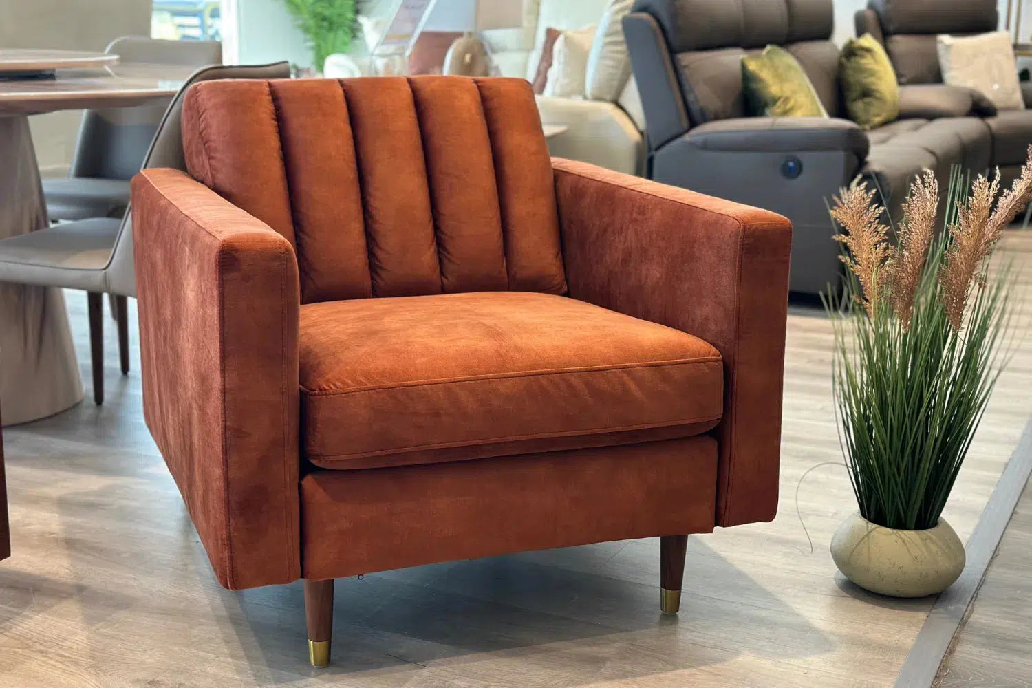 Wright Velvet Fabric Single Seater Sofa - Ex Display-Adore Home Living