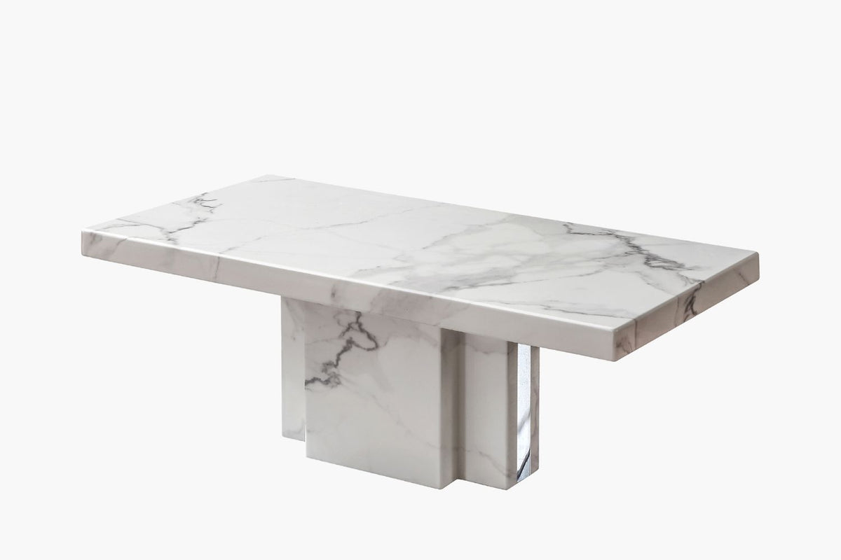 Albert Marble Coffee Table - LUXURY WHITE