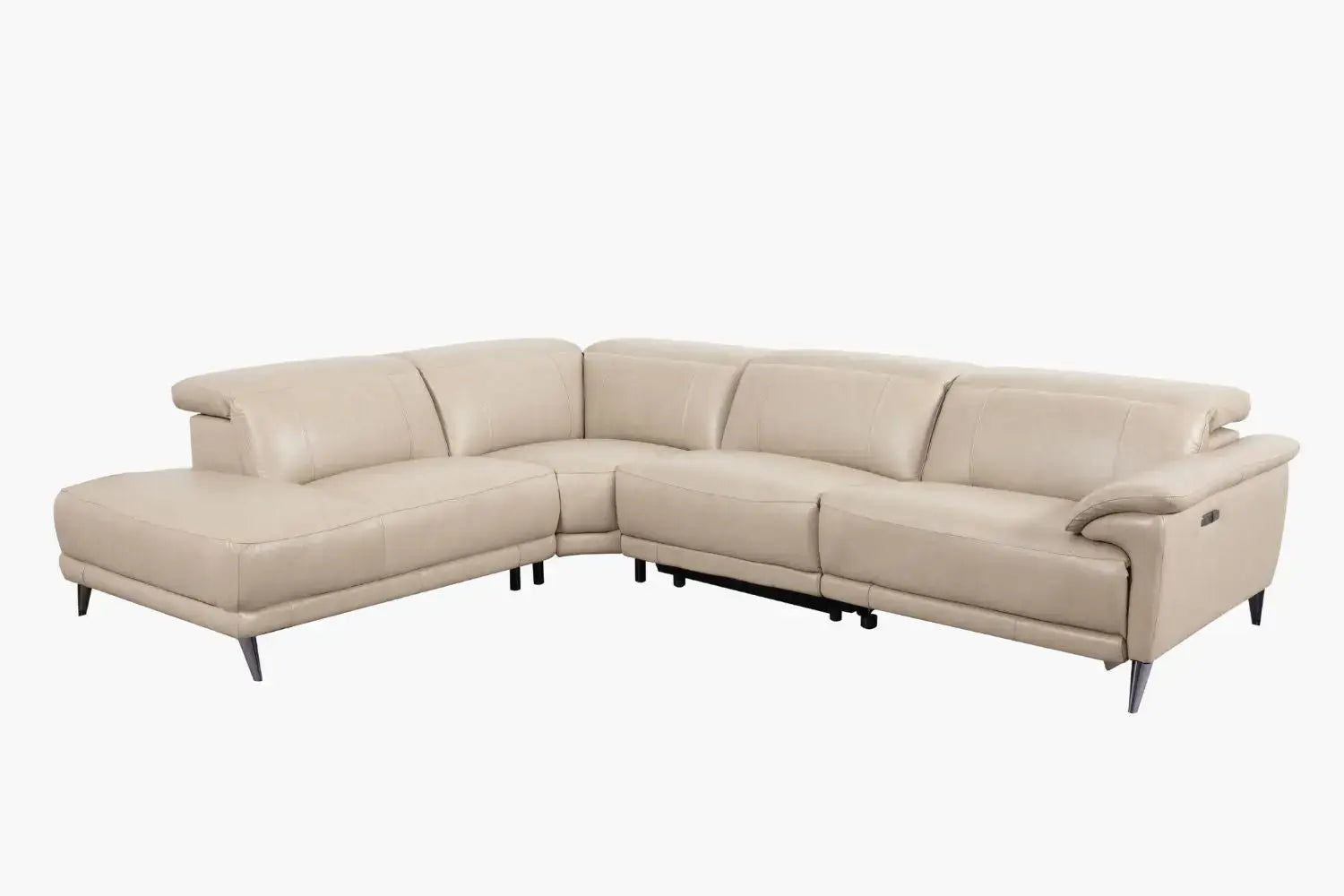 alinac leather corner chaise lounge