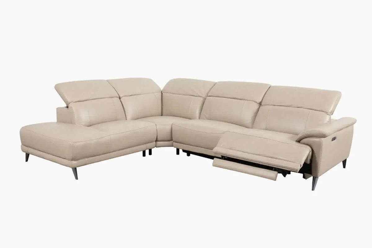 alinac leather corner chaise lounge