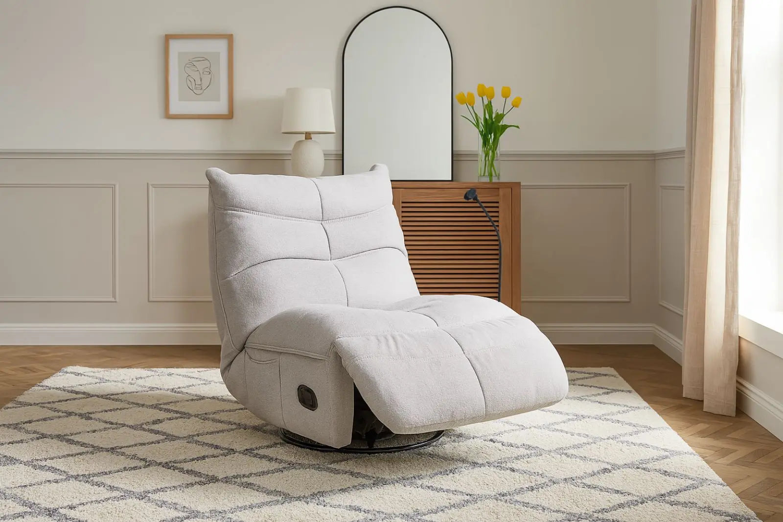 Caterpillar Recliner Chair GREY