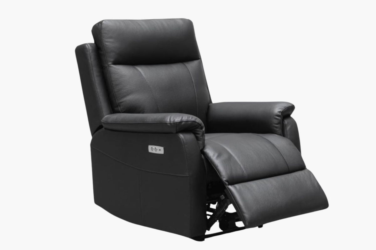 Como Leather Recliner Armchair - Latte