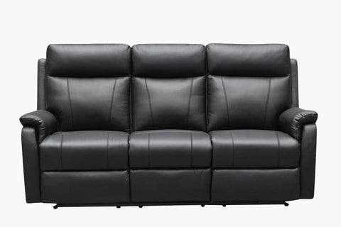 Como Leather 3 Seater Recliner - Black - Adore Home Living - Da Vinci Collection - 3seater, Leather Lounge, recliner sofa, wintersale2024