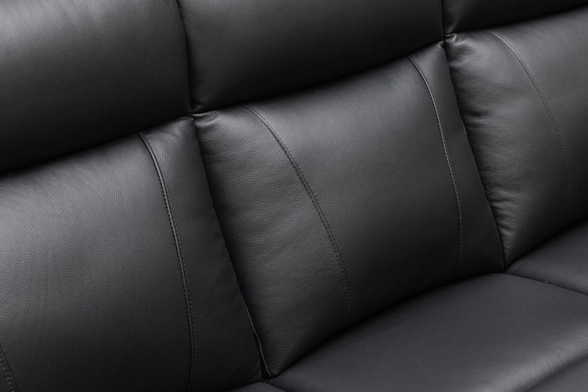 Como Leather 3 Seater Recliner - Mocha