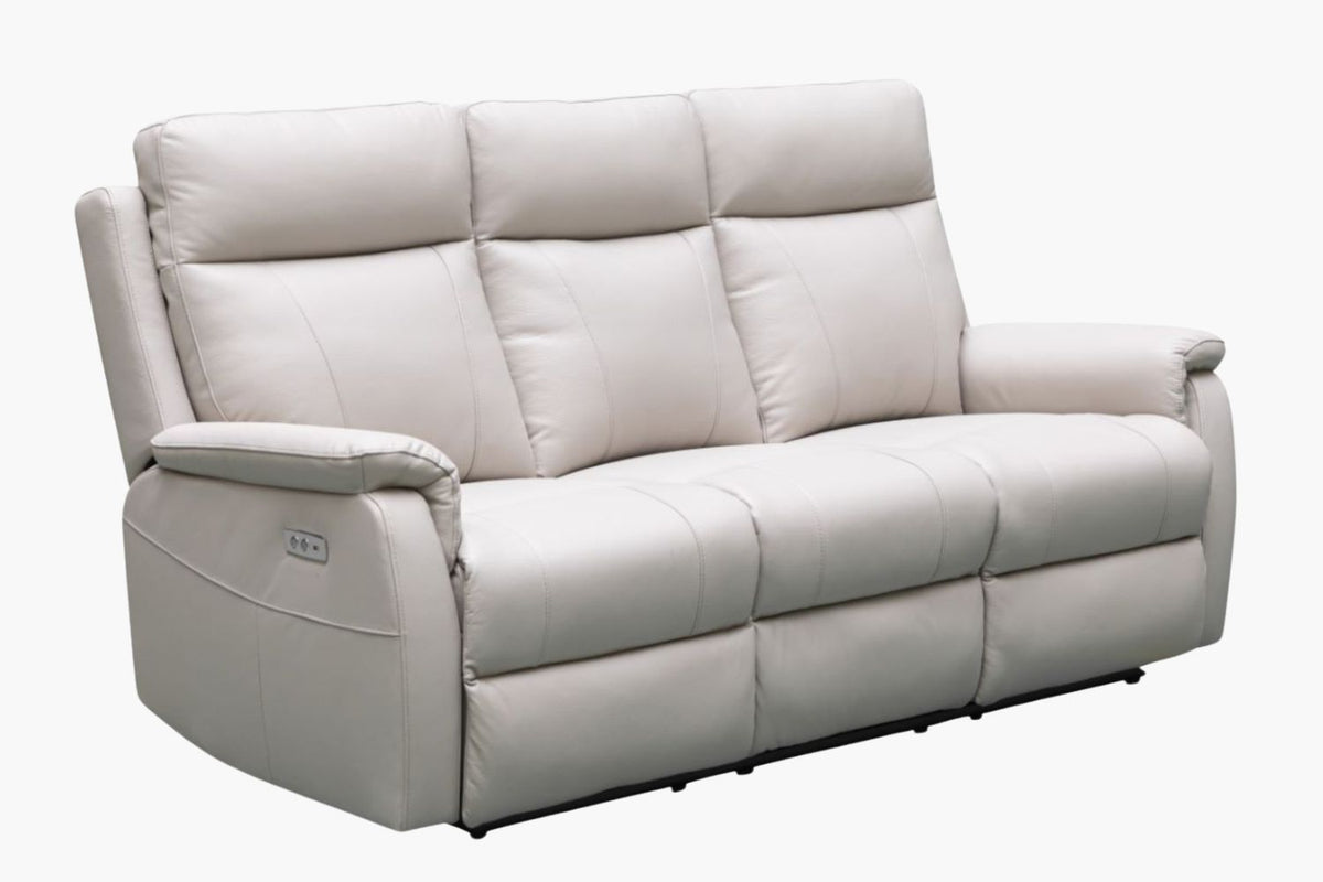 Como Leather 3 Seater Recliner - Mocha