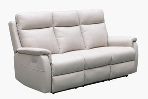 Como Leather 3 Seater Recliner - Latte