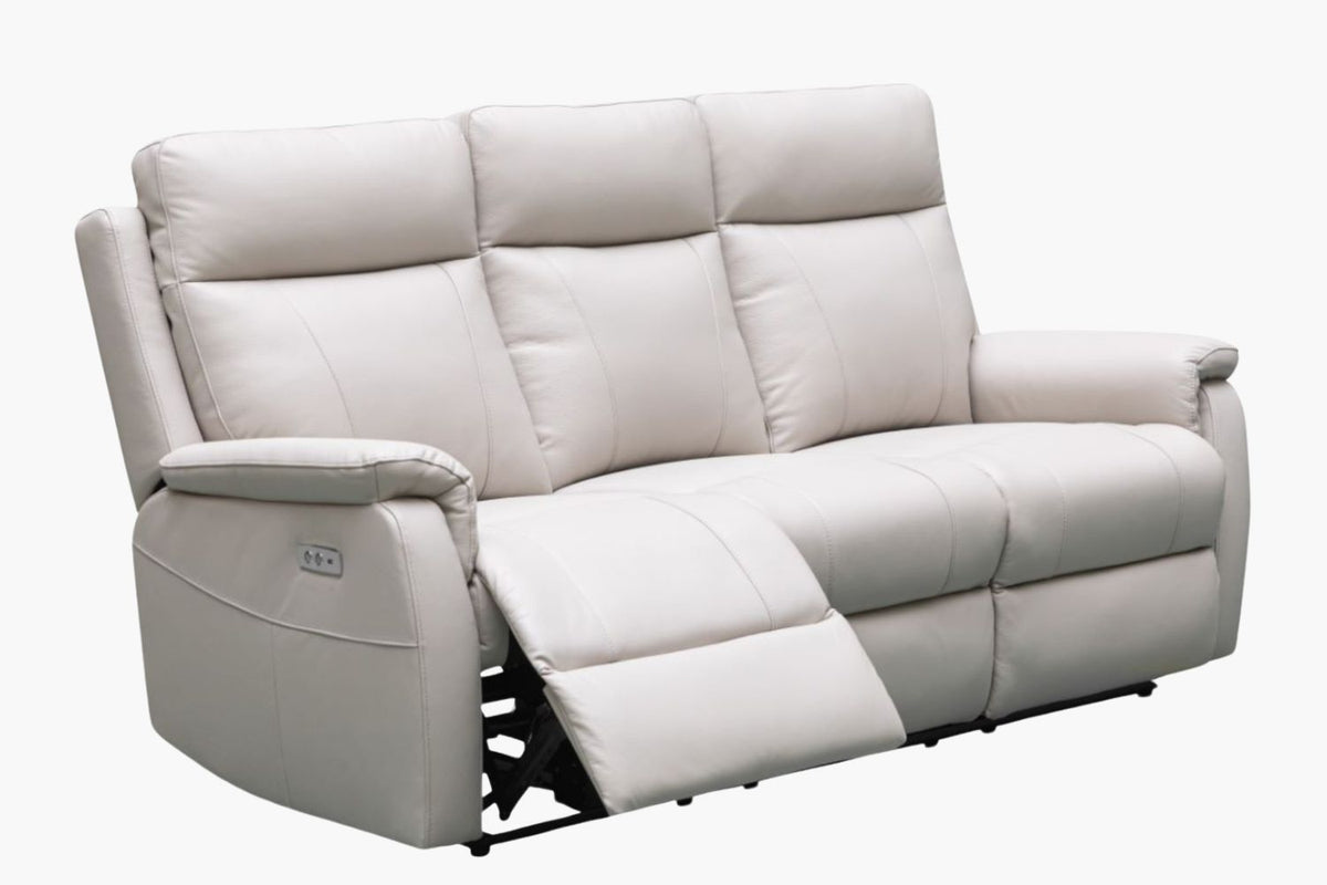 Como Leather 3 Seater Recliner - Mocha