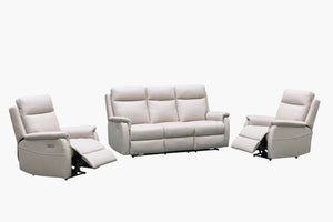 Como Leather Recliner Lounge Suite - Mocha