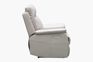 Como Leather 3 Seater Recliner - Latte