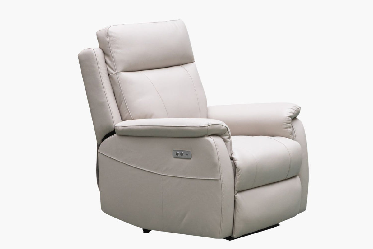 Como Leather Recliner Armchair - Latte