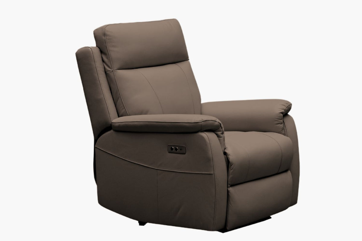 Como Leather Recliner Armchair - Black