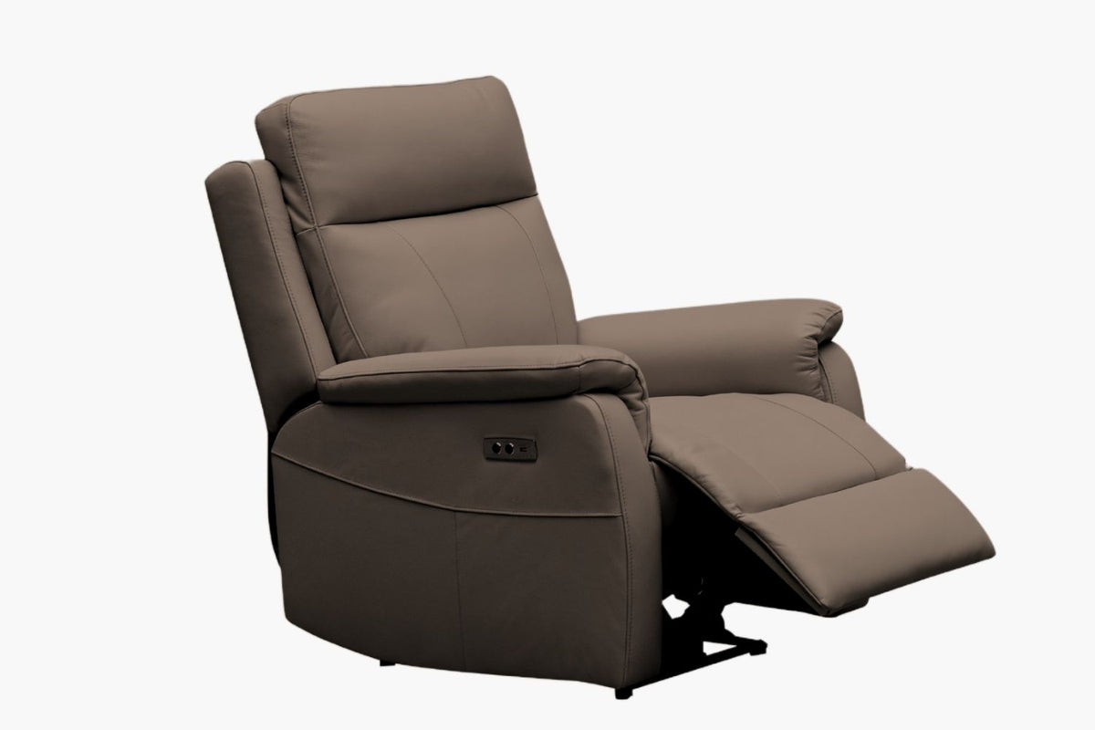 Como Leather Recliner Armchair - Mocha