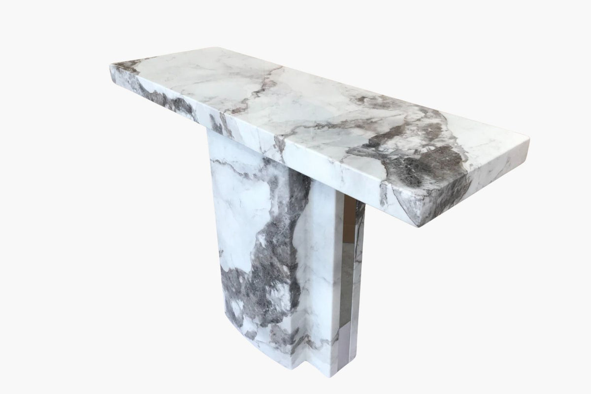 Louis Marble Console Table - Cloud Grey