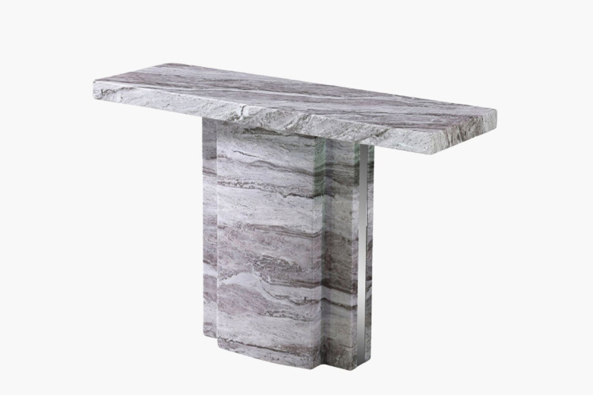 Louis Marble Console Table - Cloud Grey