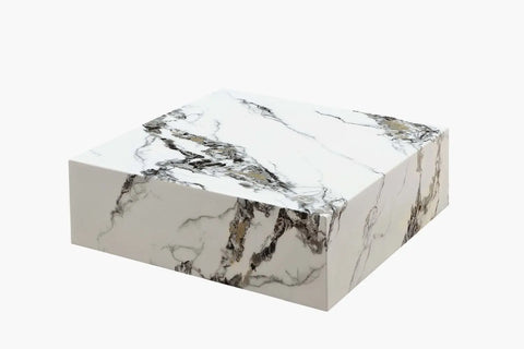 Louis Marble Cube Coffee Table With Wheels - Cloud Grey - Adore Home Living - Coffee Table - bd2024, clearance, coffee table, LouisMarble, marble table, melbourne furniture store, springsale2024