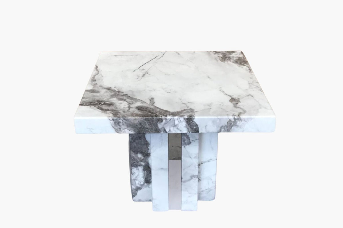 Louis Marble Lamp Table - Grey