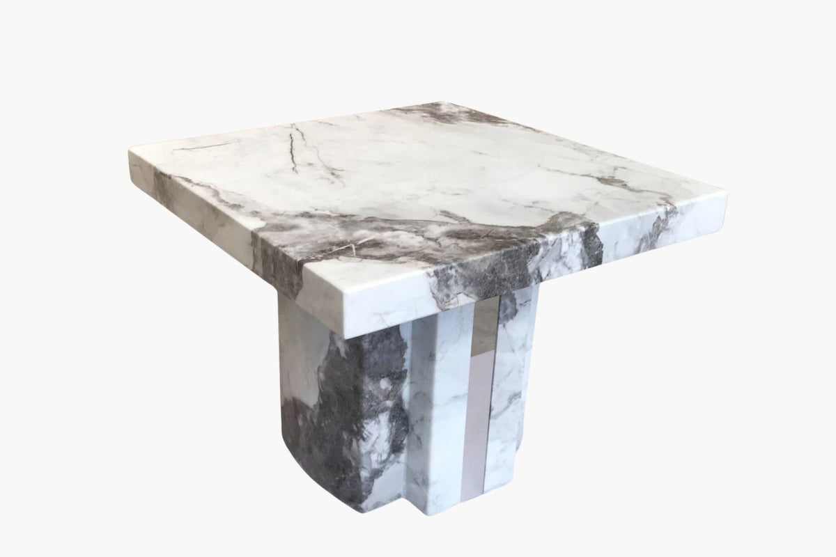 Louis Marble Lamp Table - Cloud Grey