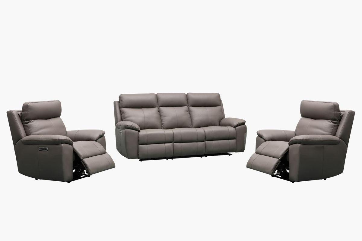 Paterson Full Leather Recliner Suite - 3EE+1E+1E