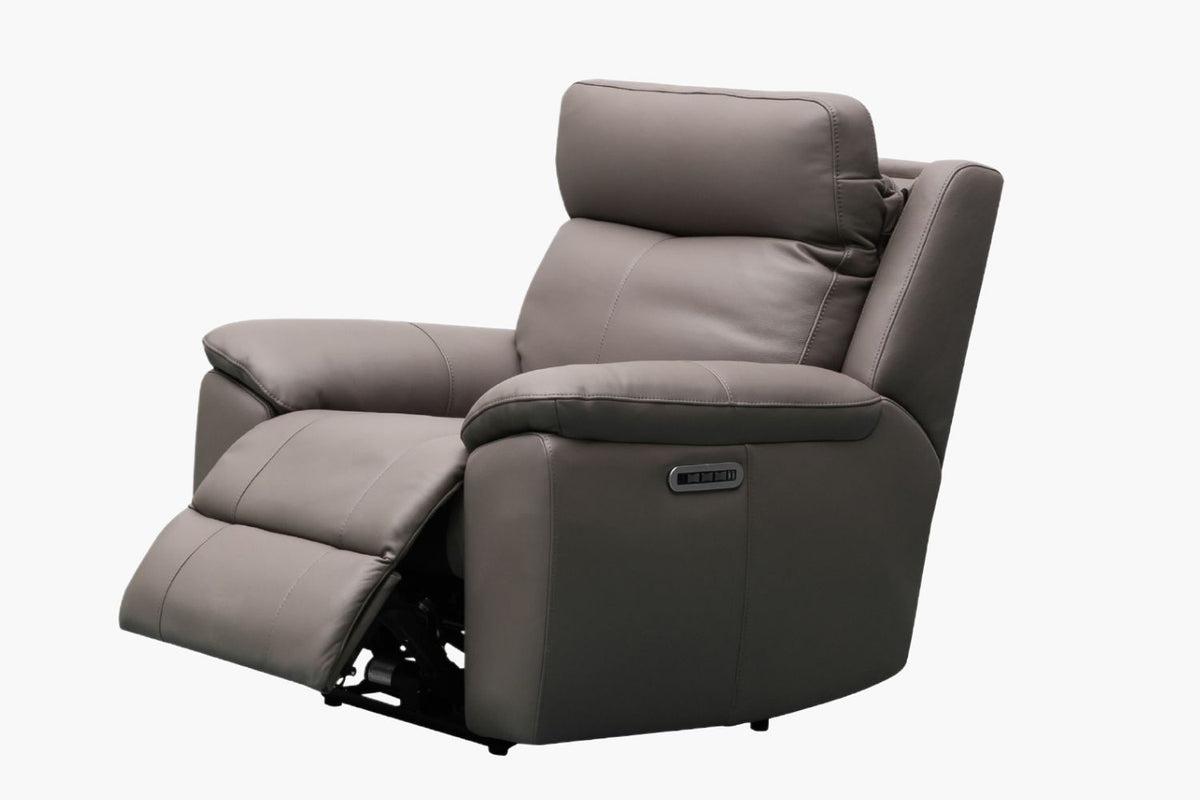 Paterson Full Leather Electric Recliner Armchair