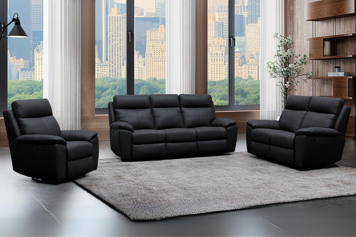 Paterson Full Leather Recliner Suite