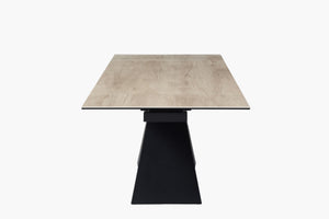 smith ceramic top extendable dining table side