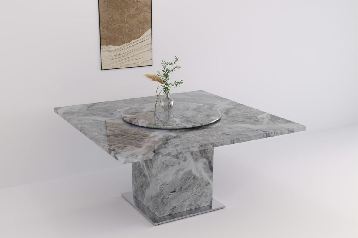 Tahana Marble Square Dining Table - White