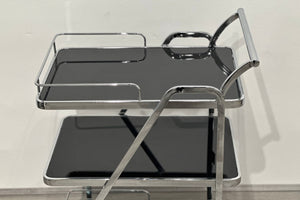 Walker Rectangle Bar Cart - Black & Silver