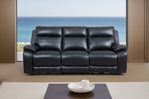 Yates Full Leather 3 Seater Electric Recliner - Black